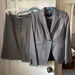 Three piece neutral brown/warm grey Banana Republic suit